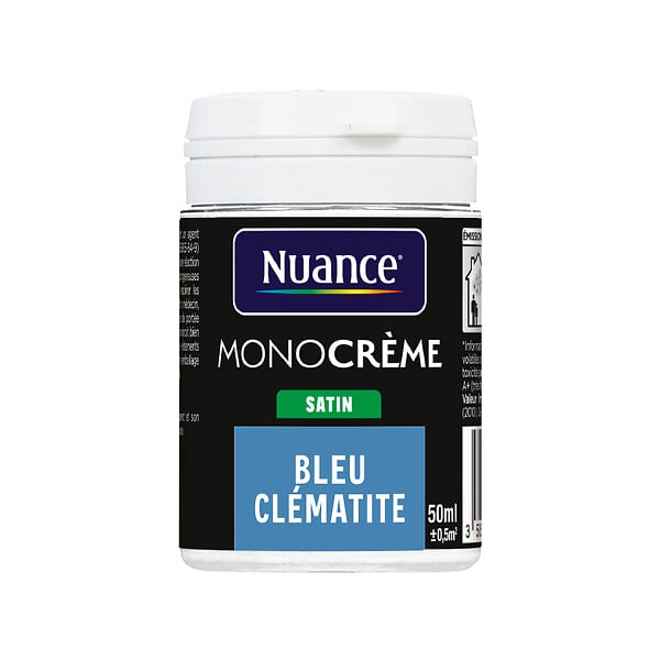 NUANCE - Testeur peinture MonoCrème - Bleu clématite - Satin - 50ml - large