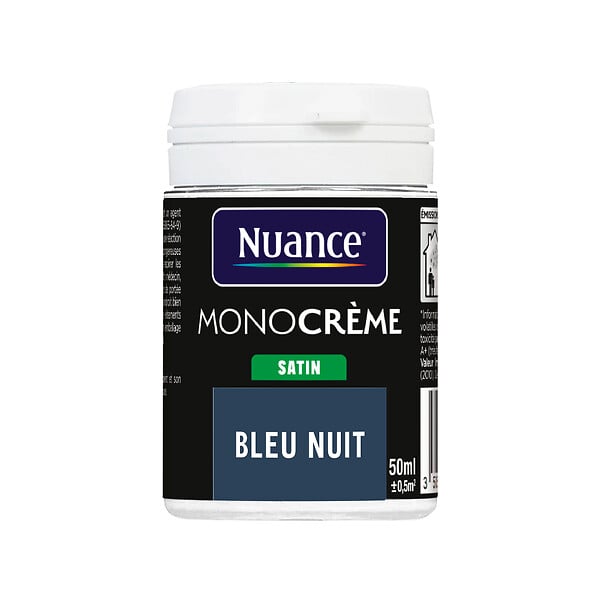 NUANCE - Testeur peinture MonoCrème - Bleu nuit - Satin - 50ml - large