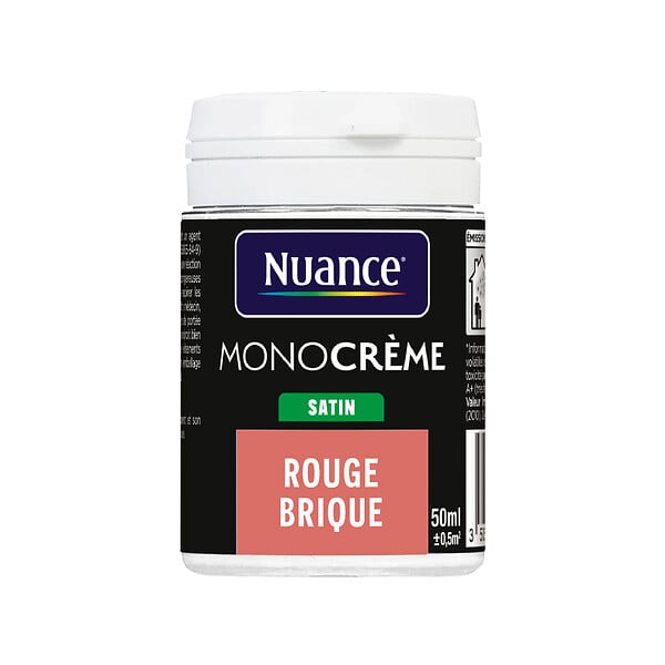 NUANCE - Testeur peinture MonoCrème - Rouge brique - Satin - 50ml - large