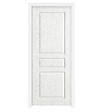 BALLAY - Bloc Porte 2040x830mm 3 panneaux traverse droite, veines bois, âme alvéolaire poussant droit, prépeint / Huisserie 73x54mm prépeinte + joint confort / Serrure pêne demi-tour / PEFC - vignette