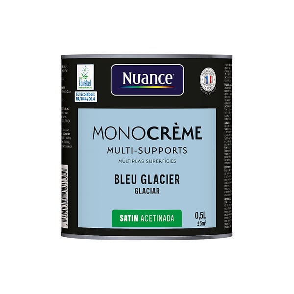 NUANCE - Peinture MonoCrème - Bleu glacier - Satin - 0.5L - large