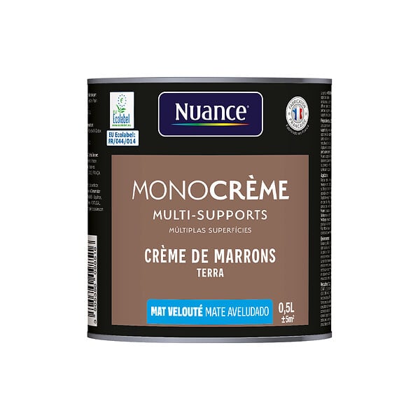 NUANCE - Peinture MonoCrème - Crème de marrons - Mat - 0.5L - large
