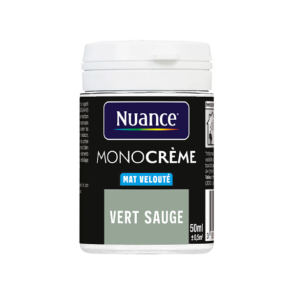 NUANCE - Testeur peinture MonoCrème - Vert sauge - Mat - 50ml - large