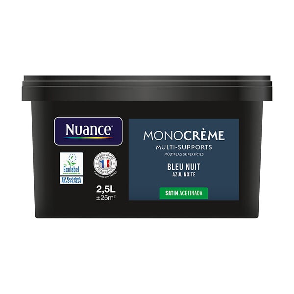 NUANCE - Peinture Monocrème - Bleu nuit - Satin - 2,5L - large