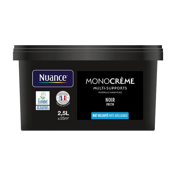 NUANCE - Peinture Monocrème - Noir - Mat - 2,5L - large
