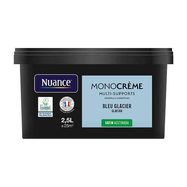 NUANCE - Peinture Monocrème - Bleu glacier - Satin - 2,5L - large