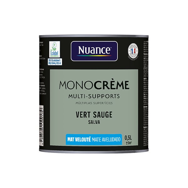 NUANCE - Peinture MonoCrème - Vert sauge - Mat - 0.5L - large