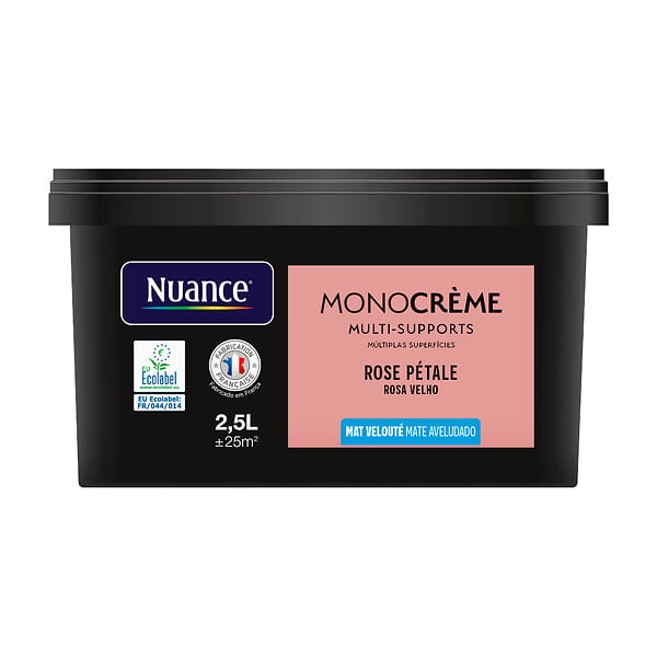 NUANCE - Peinture MonoCrème - Rose pétale  - Mat - 2,5L - large
