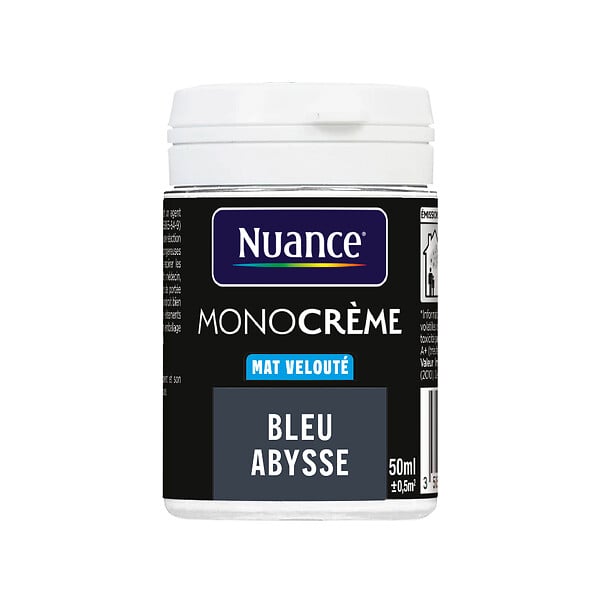 NUANCE - Testeur peinture MonoCrème - Bleu abysse - Mat - 50ml - large