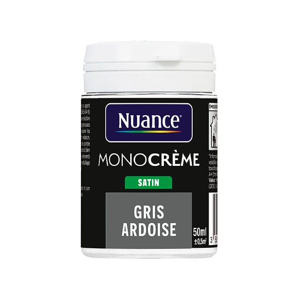 NUANCE - Testeur peinture MonoCrème - Gris ardoise - Satin - 50ml - large