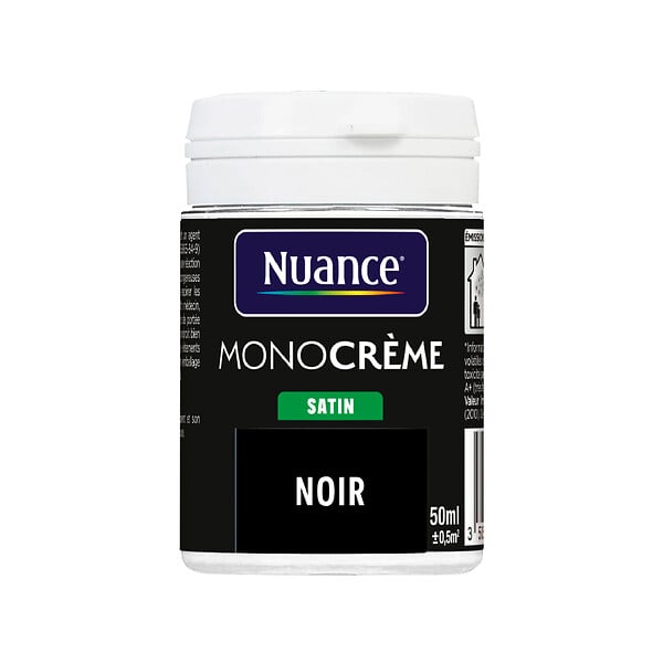 NUANCE - Testeur peinture MonoCrème - Noir - Satin - 50ml - large