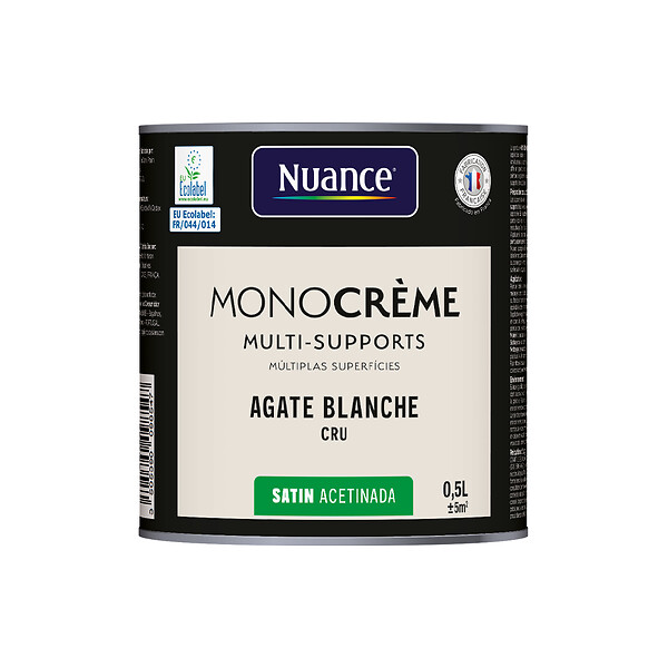 NUANCE - Peinture MonoCrème - Agate blanche - Satin - 0.5L - large