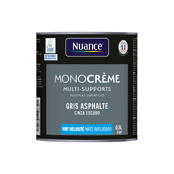 NUANCE - Peinture MonoCrème - Gris asphalte - Mat - 0.5L - large