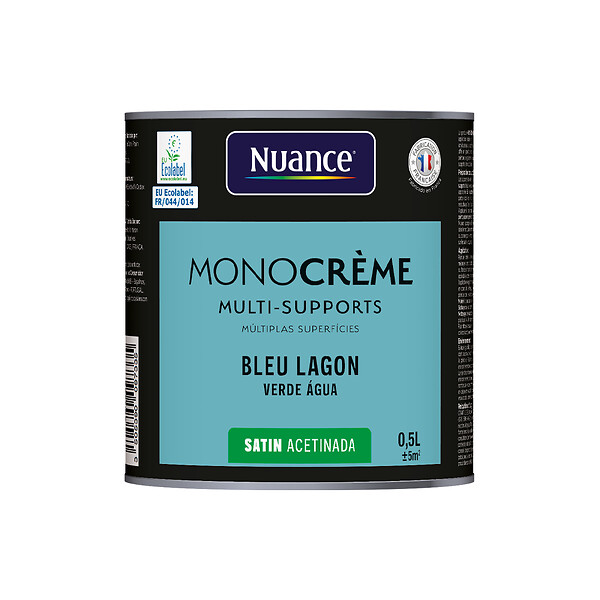 NUANCE - Peinture MonoCrème - Bleu lagon - Satin - 0.5L - large