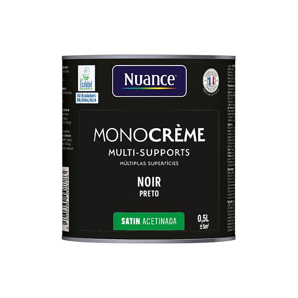 NUANCE - Peinture MonoCrème - Noir - Satin - 0.5L - large