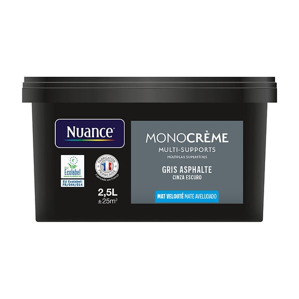 NUANCE - Peinture Monocrème - Gris asphalte - Mat - 2,5L - large