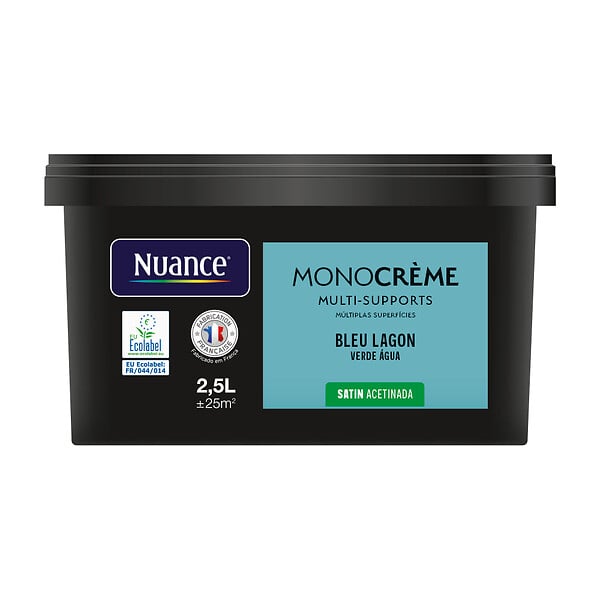 NUANCE - Peinture Monocrème - Bleu lagon - Satin - 2,5L - large