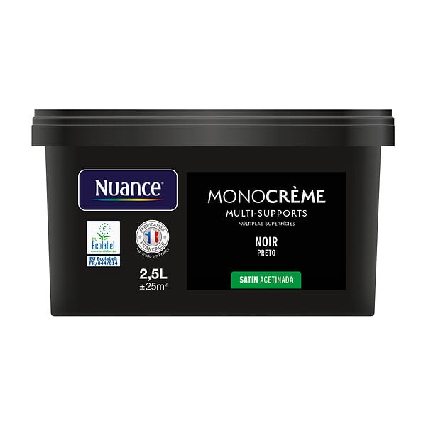 NUANCE - Peinture Monocrème - Noir - Satin - 2,5L - large