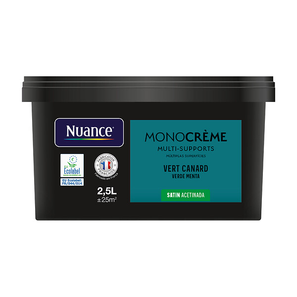 NUANCE - Peinture Monocrème - Vert canard - Satin - 2,5L - large
