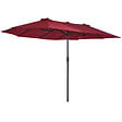 OUTSUNNY - Parasol de jardin XXL parasol grande taille 4,6L x 2,7l x 2,4H m ouverture fermeture manivelle acier polyester haute densité bordeaux - vignette