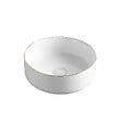 STANO - Vasque à poser ronde en céramique MENDOZA 6 coloris Ø36 cm Blanc mat liseré doré - vignette
