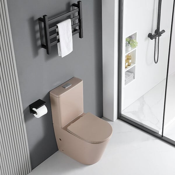 STANO - Toilette WC à poser CIPOLI en céramique beige mat - large