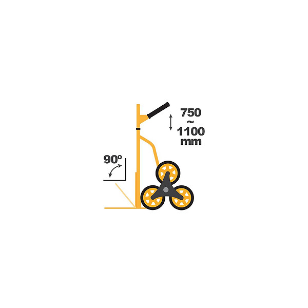 VITO - Chariot de manutention 2x3 Roues pivotantes Diable pliable Charge 150kg VITO - large