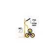 VITO - Chariot de manutention 2x3 Roues pivotantes Diable pliable Charge 150kg VITO - vignette