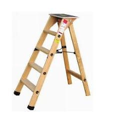 OUTIFRANCE - Escabeau Bois Professionnel 4 Marches + Tablette - large