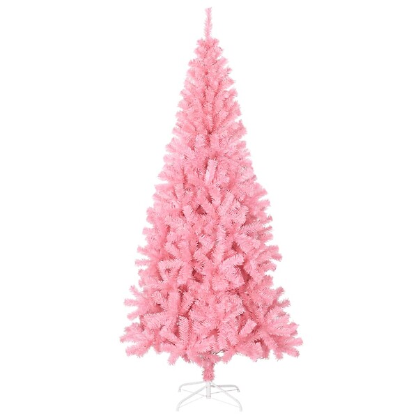 VIDAXL - vidaXL Sapin de Noël artificiel avec support rose 240 cm PVC - large