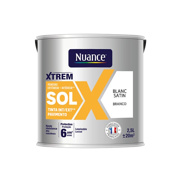 NUANCE - Peinture sol blanc ral9016 satin 2.5l - large