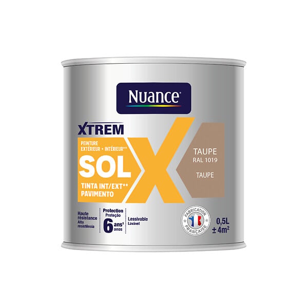 NUANCE - Peinture sol taupe satin 0.5L - large