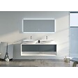 DISTRIBAIN - Meuble de salle de bain Bellano 1400 Gris béton et Blanc - vignette