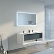 DISTRIBAIN - Meuble de salle de bain Piazza 1200 Gris béton et Blanc - vignette