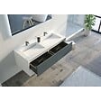 DISTRIBAIN - Meuble de salle de bain Piazza 1200 Gris béton et Blanc - vignette