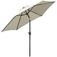 OUTSUNNY - Parasol inclinable de jardin balcon terrasse manivelle toile polyester imperméabilisée haute densité 180 g/m² Ø2,6 x 2,35H m alu crème - vignette