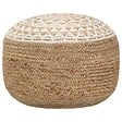 VIDAXL - vidaXL Pouf fait à la main Blanc 45x30 cm Jute - vignette