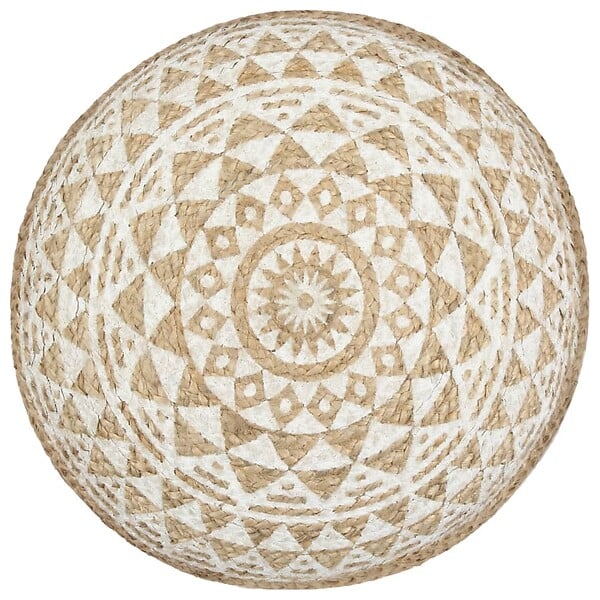 VIDAXL - vidaXL Pouf fait à la main Blanc 45x30 cm Jute - large