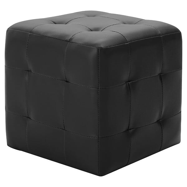 VIDAXL - vidaXL Poufs 2 pcs Noir 30 x 30 x 30 cm Similicuir - large