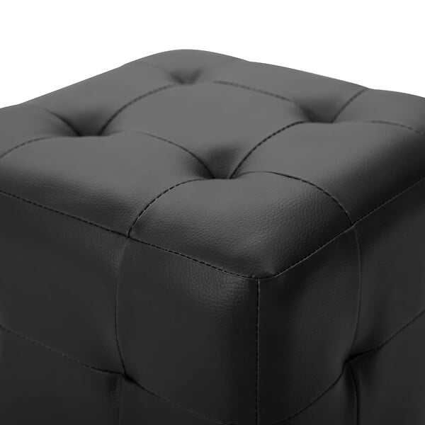 VIDAXL - vidaXL Poufs 2 pcs Noir 30 x 30 x 30 cm Similicuir - large