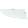 VIDAXL - vidaXL Étagère de coin avec supports chromés Douche chambre Verre Blanc 35x35 cm - vignette