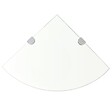 VIDAXL - vidaXL 2x Etagères d'Angle et Supports Chromés Etagère Murale Cuisine Salle de Bains Salon Maison Intérieur Verre Transparent 25x25 cm - vignette