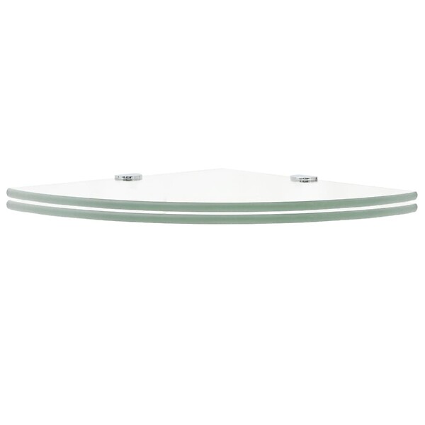 VIDAXL - vidaXL 2x Etagères d'Angle et Supports Chromés Etagère Murale Cuisine Salle de Bains Salon Maison Intérieur Verre Transparent 25x25 cm - large