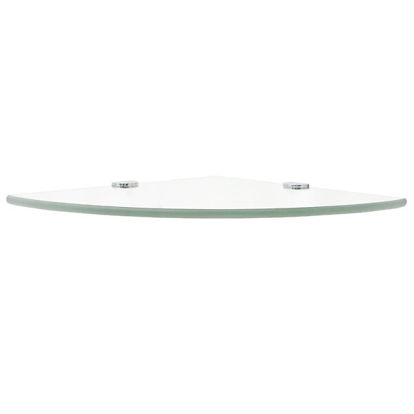 VIDAXL - vidaXL 2x Etagères d'Angle et Supports Chromés Etagère Murale Cuisine Salle de Bains Salon Maison Intérieur Verre Transparent 25x25 cm - large