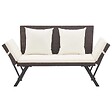 VIDAXL - vidaXL Banc de jardin avec coussins 176 cm Marron Résine tressée - vignette