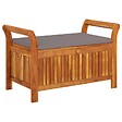 VIDAXL - vidaXL Banc de rangement de jardin avec coussin 91 cm Bois d'acacia - vignette