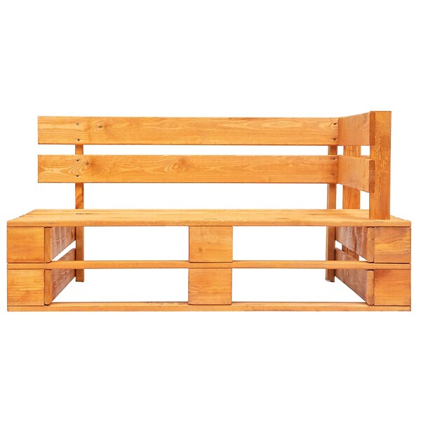 VIDAXL - vidaXL Banc d'angle palette de jardin bois marron miel - large