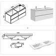 AICA SANITAIRE - Ensemble meuble de salle de bain 120cm, double vasque + colonne + LED miroir rectangulaire,blanc - vignette