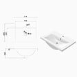 AICA SANITAIRE - AICA Lavabo blanc 51x39.5x18 cm, Lavabo rectangulaire en marbre artificiel - vignette