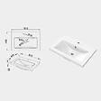 AICA SANITAIRE - AICA Lavabo blanc 61x40x16 cm, Lavabo rectangulaire en marbre artificiel - vignette